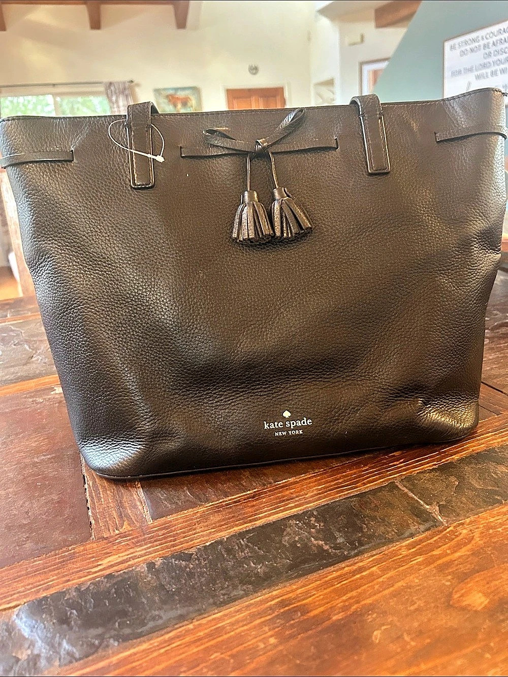 Kate Spade Black Leather Tote NWT